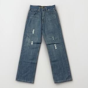 Vintage Jordan Craig Distressed Baggy Straight‎ Jeans Men's Size 32x32 Blue
